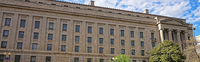 Department of Justice building in Washington, DC, USA